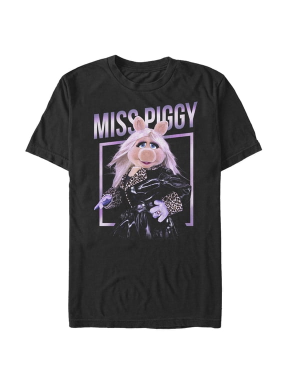 Men's The Muppets Miss Piggy Glamourous Graphic Tee Black X Large