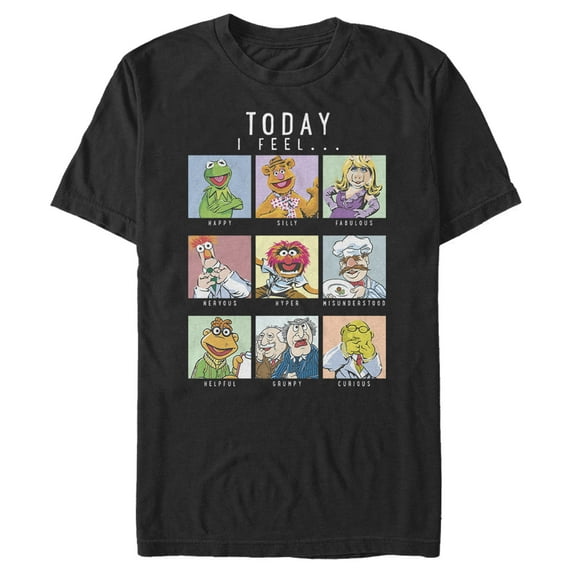 Men's The Muppets Mood Chart Graphic Tee Black Large