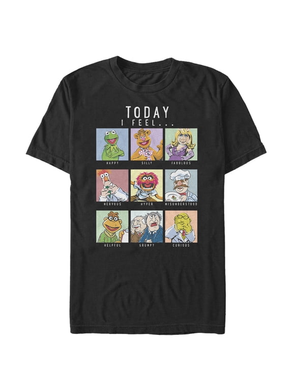 Men's The Muppets Mood Chart Graphic Tee Black Large