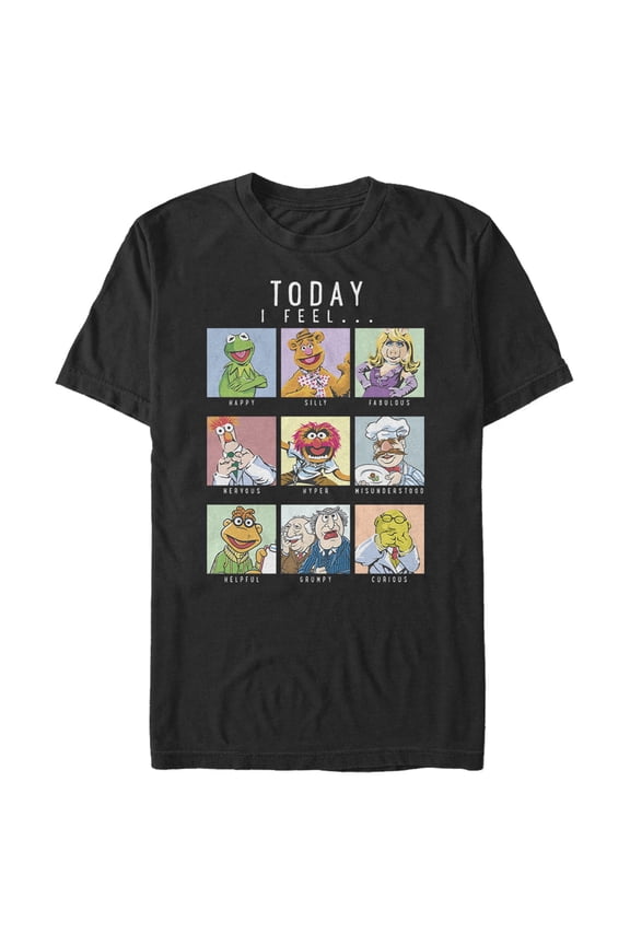 Men's The Muppets Mood Chart  Graphic Tee Black Medium