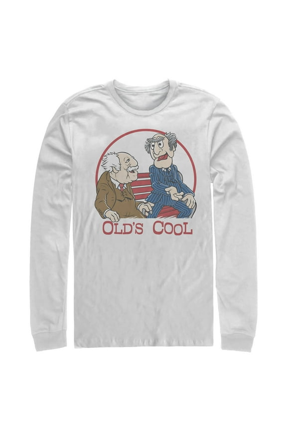 Men's The Muppets Old's Cool Long Sleeve Shirt White Large