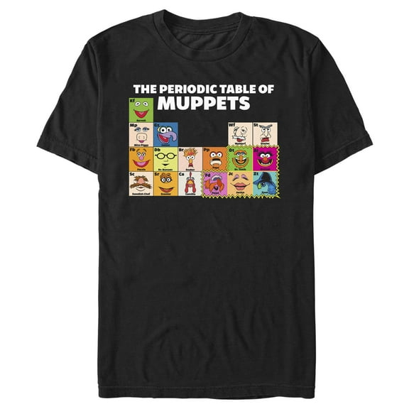 Men's The Muppets Periodic Table  Graphic Tee Black Medium