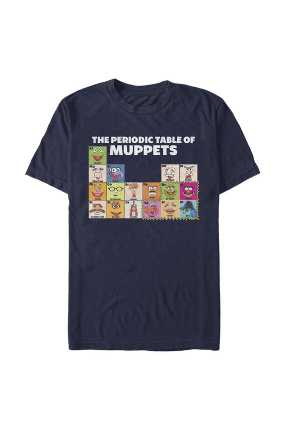 Men's The Muppets Periodic Table  Graphic Tee Navy Blue Small
