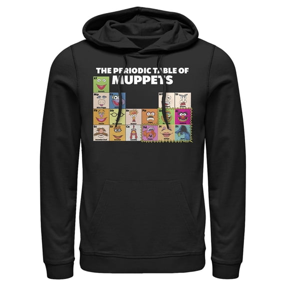 Men's The Muppets Periodic Table Pull Over Hoodie Black 3X Large
