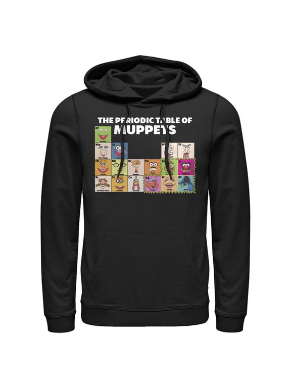 Men's The Muppets Periodic Table Pull Over Hoodie Black Medium