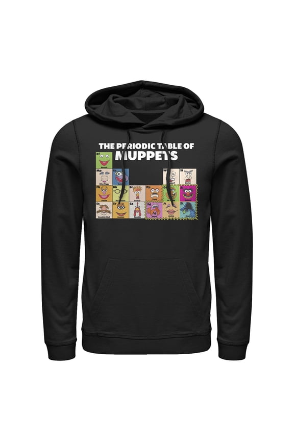 Men's The Muppets Periodic Table Pull Over Hoodie Black X Large