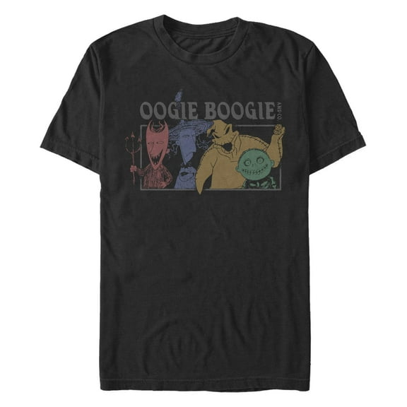 Men's The Nightmare Before Christmas Boogie and Co  Graphic Tee Black 3X Large
