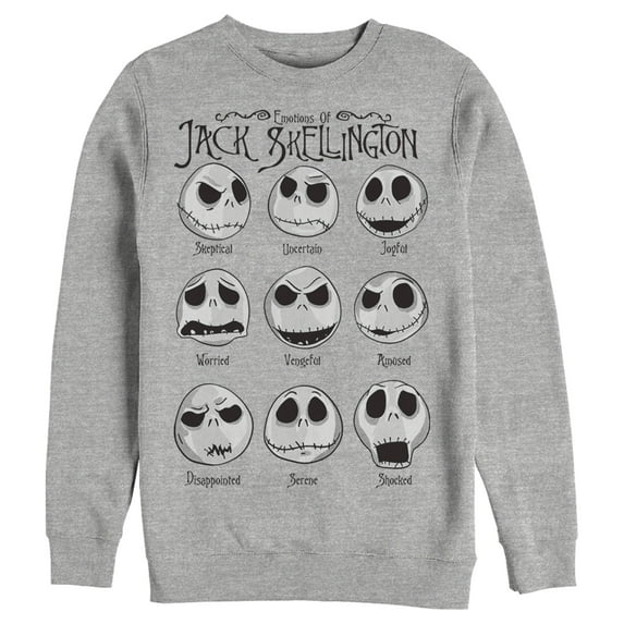 Men's The Nightmare Before Christmas Emotional Jack Sweatshirt Athletic Heather 2X Large