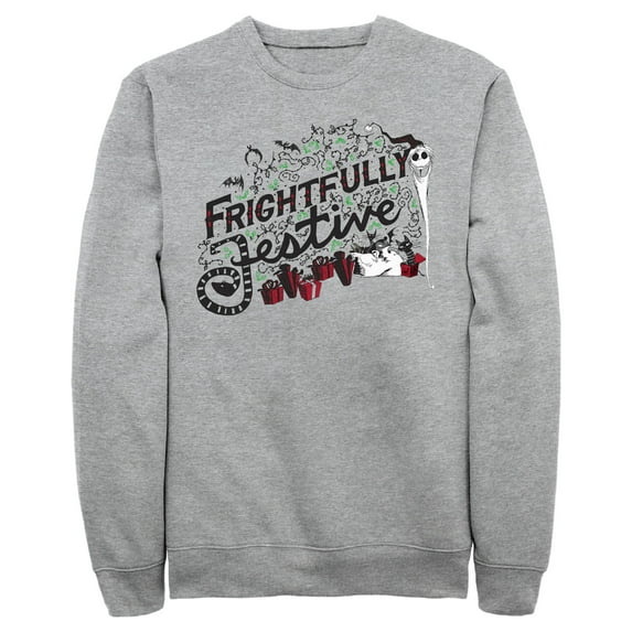Men's The Nightmare Before Christmas Frightfully Festive Jack Sweatshirt Athletic Heather X Large