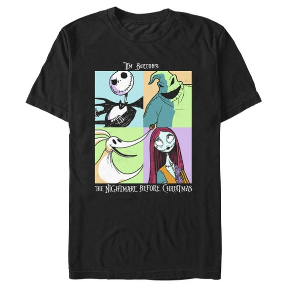 Men's The Nightmare Before Christmas Group Character Portraits  Graphic Tee Black Medium