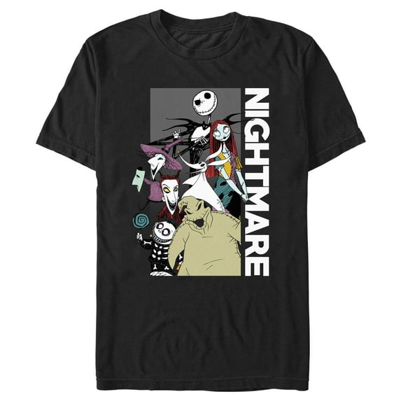 Men's The Nightmare Before Christmas Halloween Group Shot Graphic Tee Black 2X Large