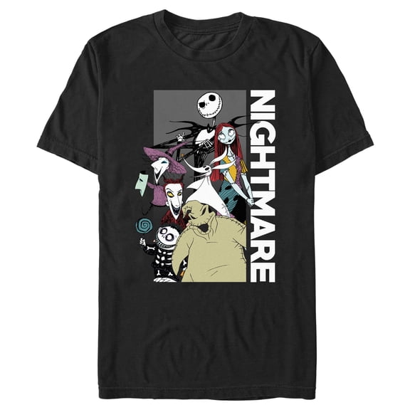 Men's The Nightmare Before Christmas Halloween Group Shot Graphic Tee Black Small