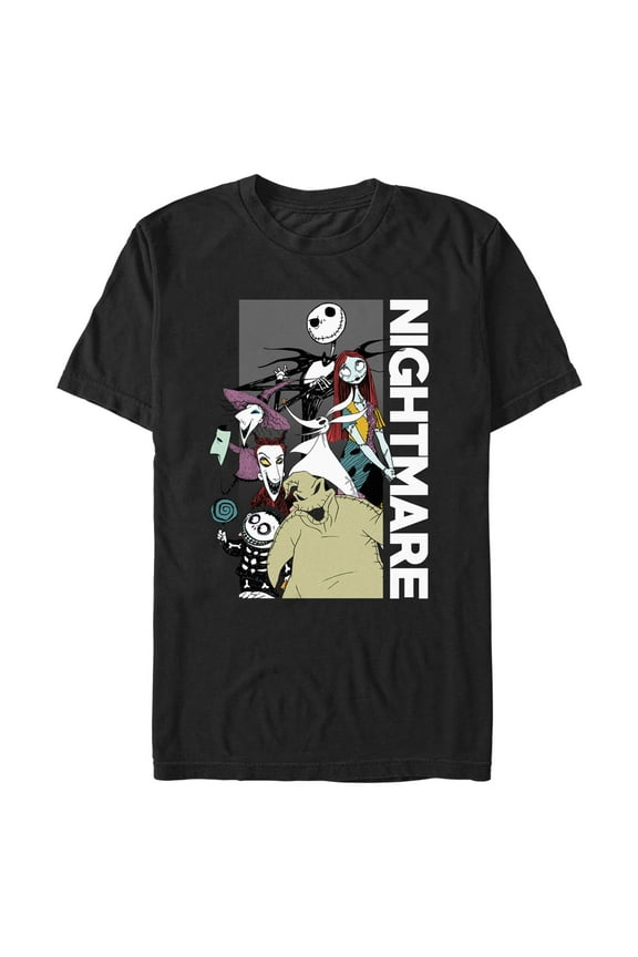 Men's The Nightmare Before Christmas Halloween Group Shot Graphic Tee Black Small