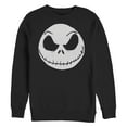 thumbnail image 1 of Men's The Nightmare Before Christmas Halloween Jack Skellington Big Face Sweatshirt Black Small, 1 of 4