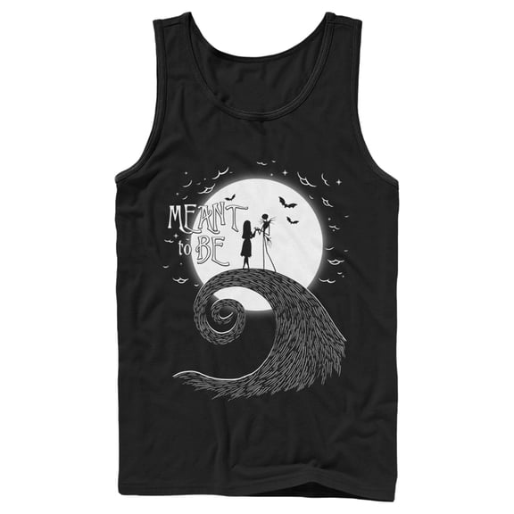 Men's The Nightmare Before Christmas Halloween Jack Skellington Sally Meant to Be Tank Top Black 2X Large