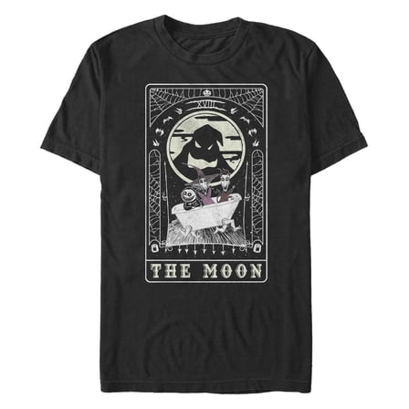 Men's The Nightmare Before Christmas Halloween Oogie Boogie and his Boys Moon Tarot Card Graphic T-Shirt
