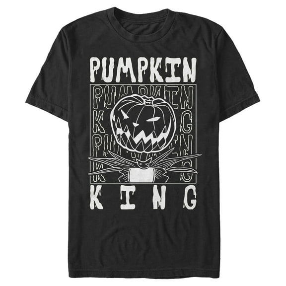 Men's The Nightmare Before Christmas Halloween Pumpkin King  Graphic Tee Black 2X Large
