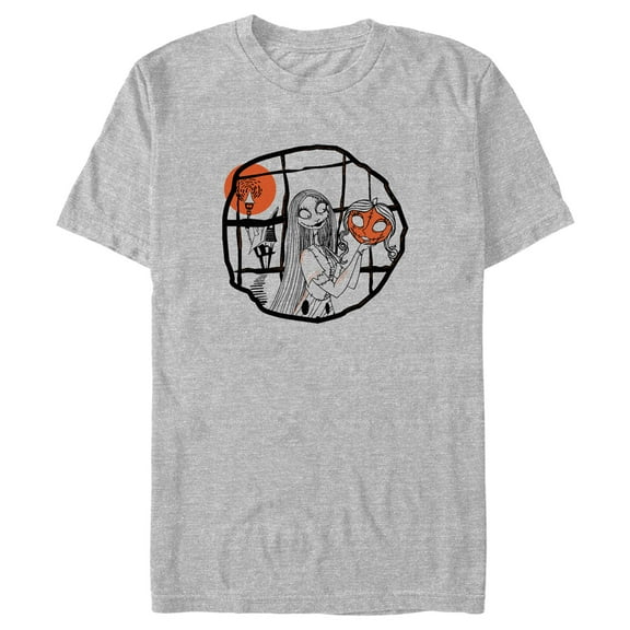 Men's The Nightmare Before Christmas Halloween Sally Pumpkin Sketch Graphic Tee Athletic Heather Medium