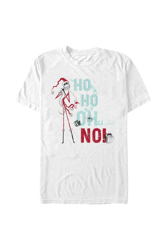 Men's The Nightmare Before Christmas Ho Ho Oh No Sandy Claws  Graphic Tee White Large