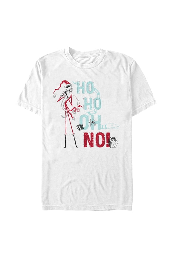 Men's The Nightmare Before Christmas Ho Ho Oh No Sandy Claws Graphic Tee White X Large