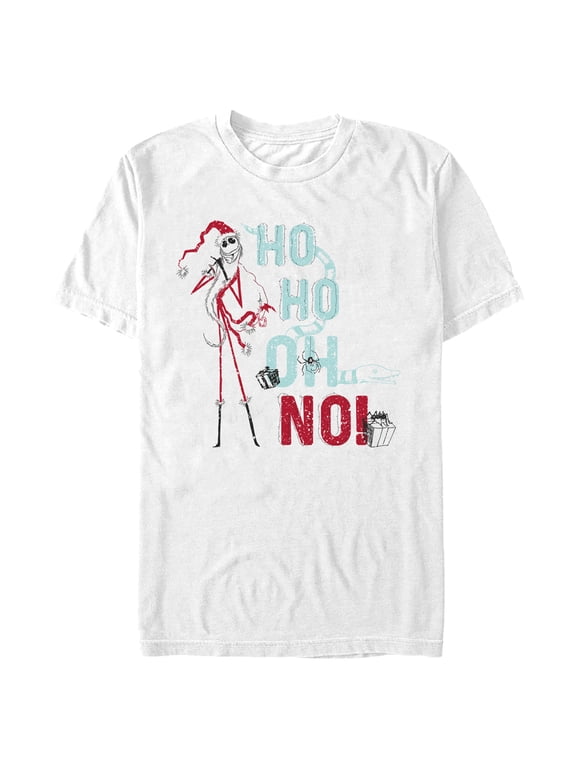 Men's The Nightmare Before Christmas Ho Ho Oh No Sandy Claws Graphic Tee White X Large