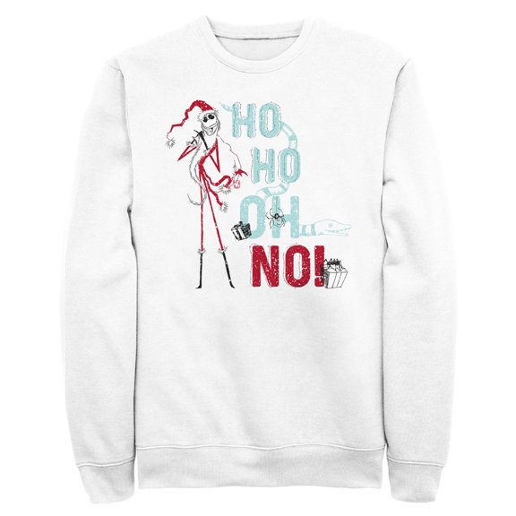 Men's The Nightmare Before Christmas Ho Ho Oh No Sandy Claws Sweatshirt White 2X Large