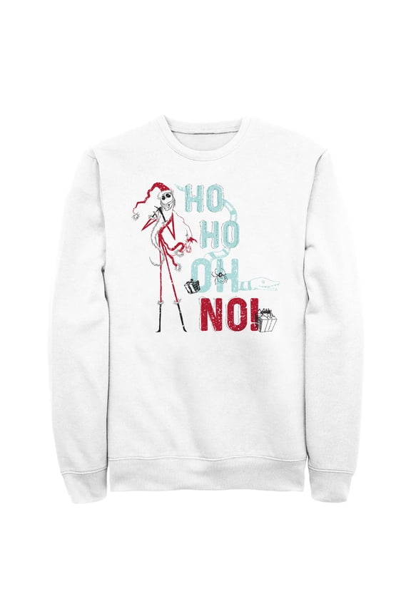 Men's The Nightmare Before Christmas Ho Ho Oh No Sandy Claws  Sweatshirt White Medium