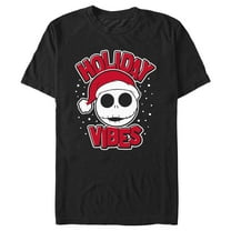 Men's The Nightmare Before Christmas Holiday Vibes Jack Skellington Graphic Tee Black Medium