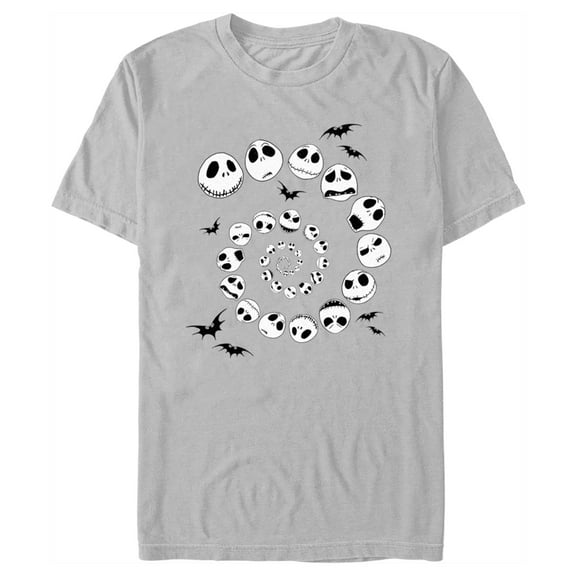Men's The Nightmare Before Christmas Jack Emotions Swirl Graphic Tee Silver 3X Large