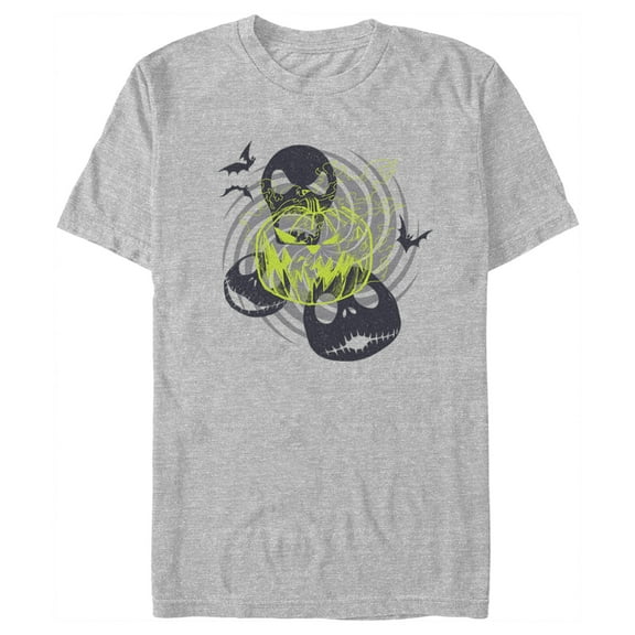Men's The Nightmare Before Christmas Jack Faces Swirl  Graphic Tee Athletic Heather 3X Large