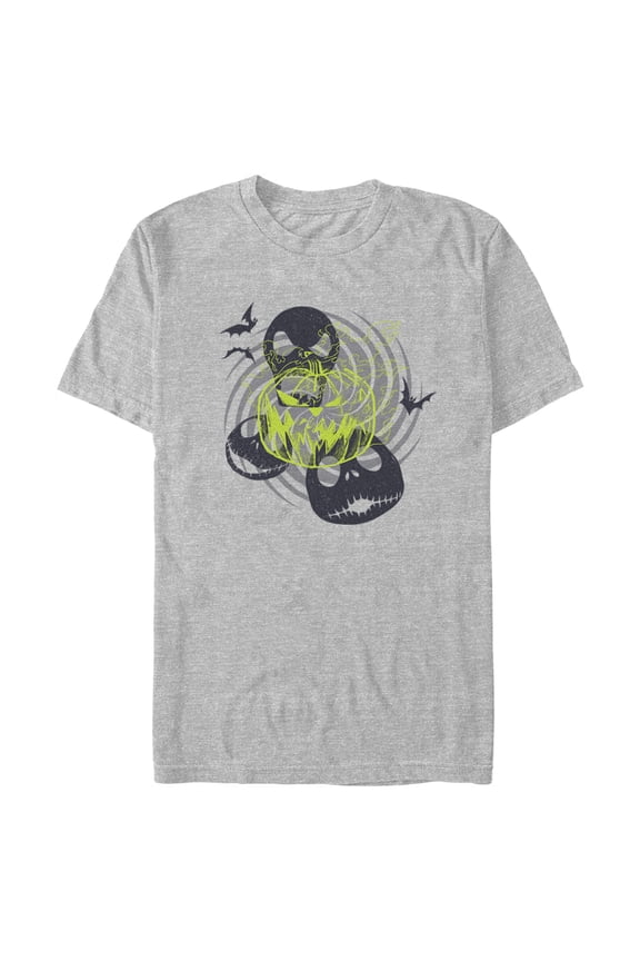Men's The Nightmare Before Christmas Jack Faces Swirl Graphic Tee Athletic Heather 3X Large