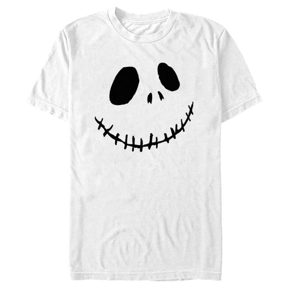 Men's The Nightmare Before Christmas Jack Large Face  Graphic Tee White 3X Large