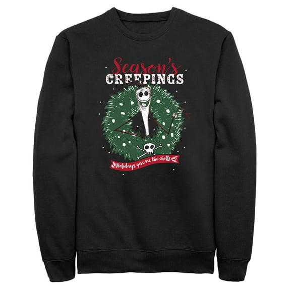 Men's The Nightmare Before Christmas Jack Season's Creepings Sweatshirt Black Small