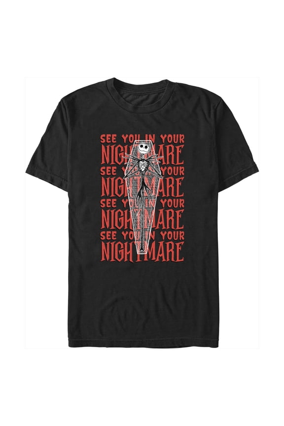 Men's The Nightmare Before Christmas Jack See You in Your Nightmare Coffin Graphic Tee Black Small