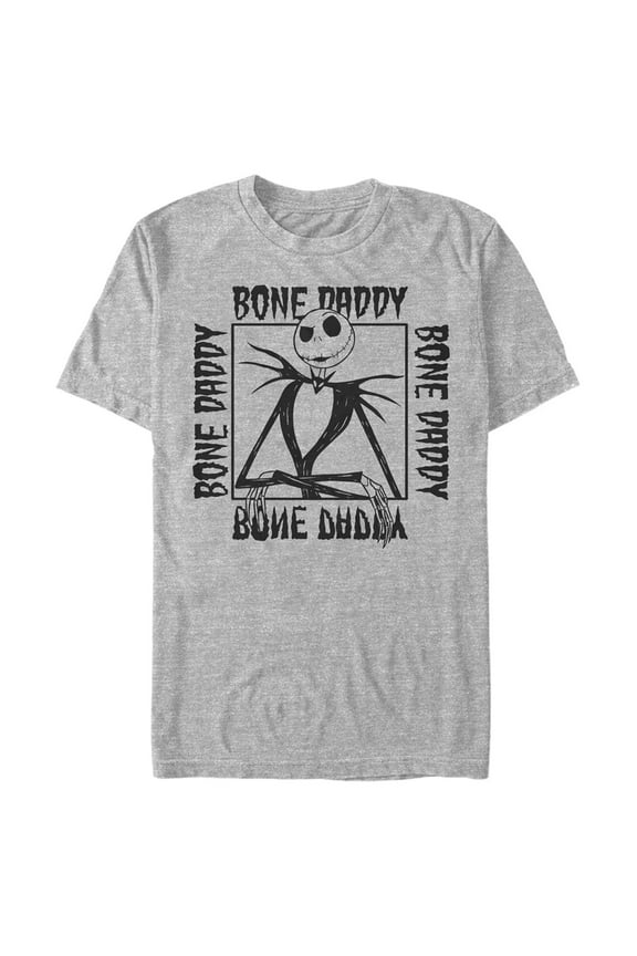 Men's The Nightmare Before Christmas Jack Skellington Bone Daddy  Graphic Tee Athletic Heather 3X Large