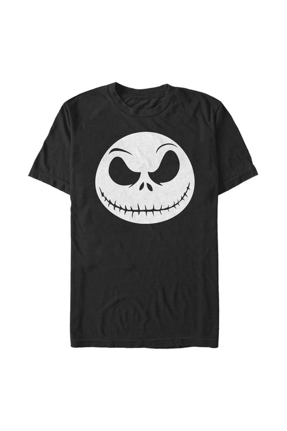 Men's The Nightmare Before Christmas Jack Skellington Face Graphic Tee Black Large