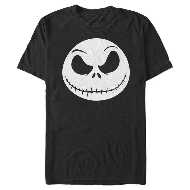 Nightmare Skellington Men\'s Christmas Jack Black Small Face Graphic Tee Before The
