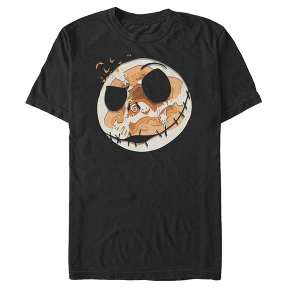 Men's The Nightmare Before Christmas Jack Skellington Halloween Scene Graphic Tee Black 3X Large