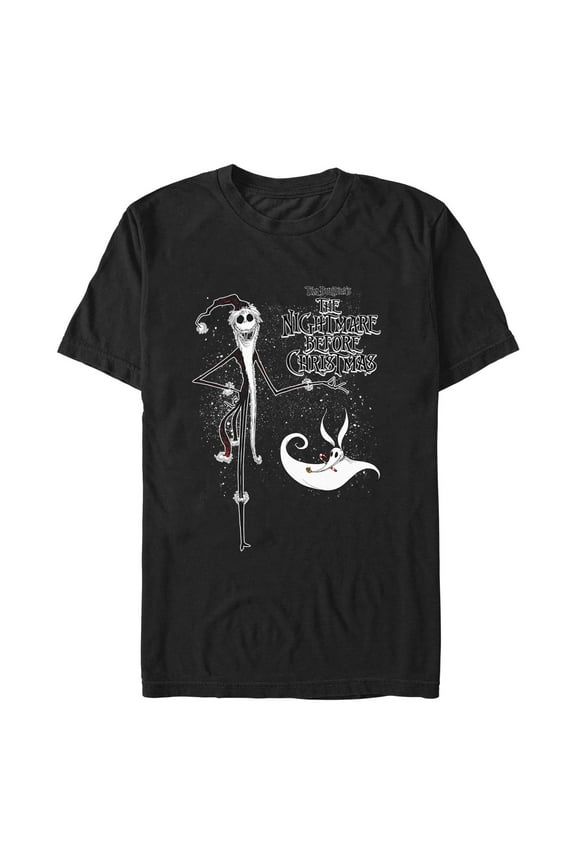 Men's The Nightmare Before Christmas Jack Skellington Sandy Claws Logo Graphic Tee Black Large