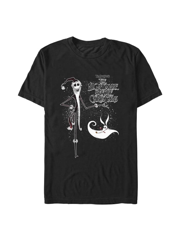 Men's The Nightmare Before Christmas Jack Skellington Sandy Claws Logo Graphic Tee Black Small