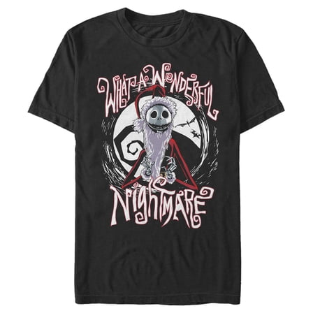 Men's The Nightmare Before Christmas Jack Skellington Santa Graphic Tee Black 3X Large