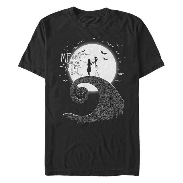 Men's The Nightmare Before Christmas Jack and Sally Meant to Be  Graphic Tee Black Medium