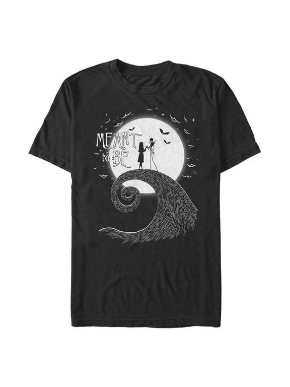 Men's The Nightmare Before Christmas Jack and Sally Meant to Be Graphic Tee Black Small