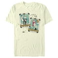 thumbnail image 1 of Men's The Nightmare Before Christmas Jack and Sally Tarot Cards Graphic Tee Beige Small, 1 of 4