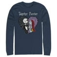 thumbnail image 1 of Men's The Nightmare Before Christmas Jack and Sally Together Forever  Long Sleeve Shirt Navy Blue X Large, 1 of 4