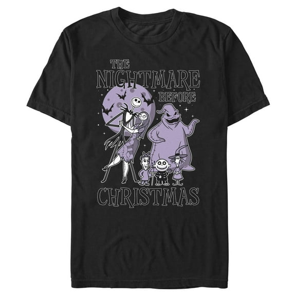 Men's The Nightmare Before Christmas Moonlight Scene  Graphic T-Shirt