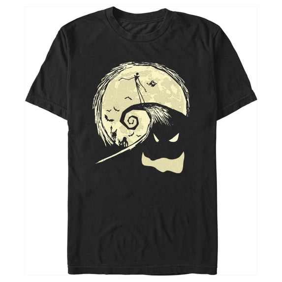 Men's The Nightmare Before Christmas Oogie Boogie Mountain Scene Graphic Tee Black 2X Large