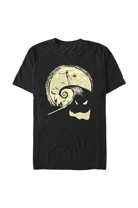 Men's The Nightmare Before Christmas Oogie Boogie Mountain Scene Graphic Tee Black Small