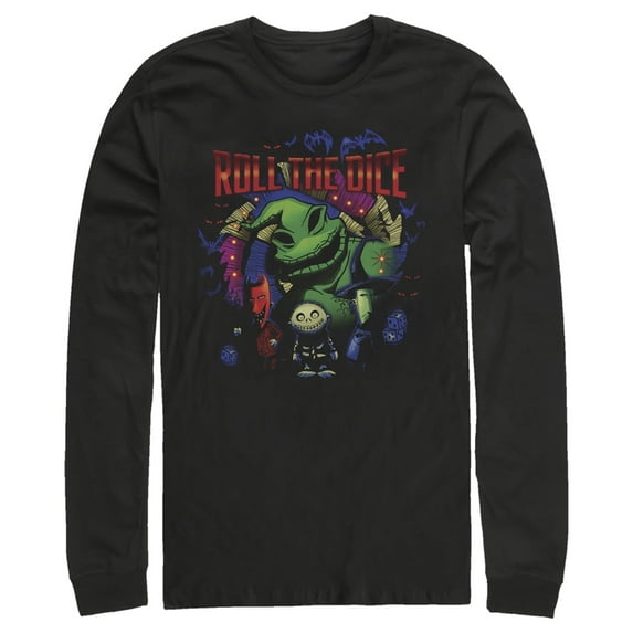 Men's The Nightmare Before Christmas Oogie Boogie Roll The Dice Long Sleeve Shirt Black Medium
