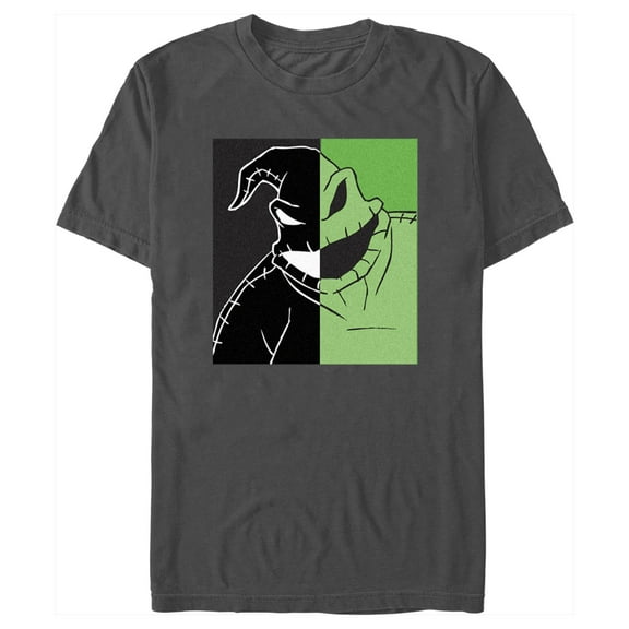 Men's The Nightmare Before Christmas Oogie Boogie Split Portrait  Graphic Tee Charcoal X Large